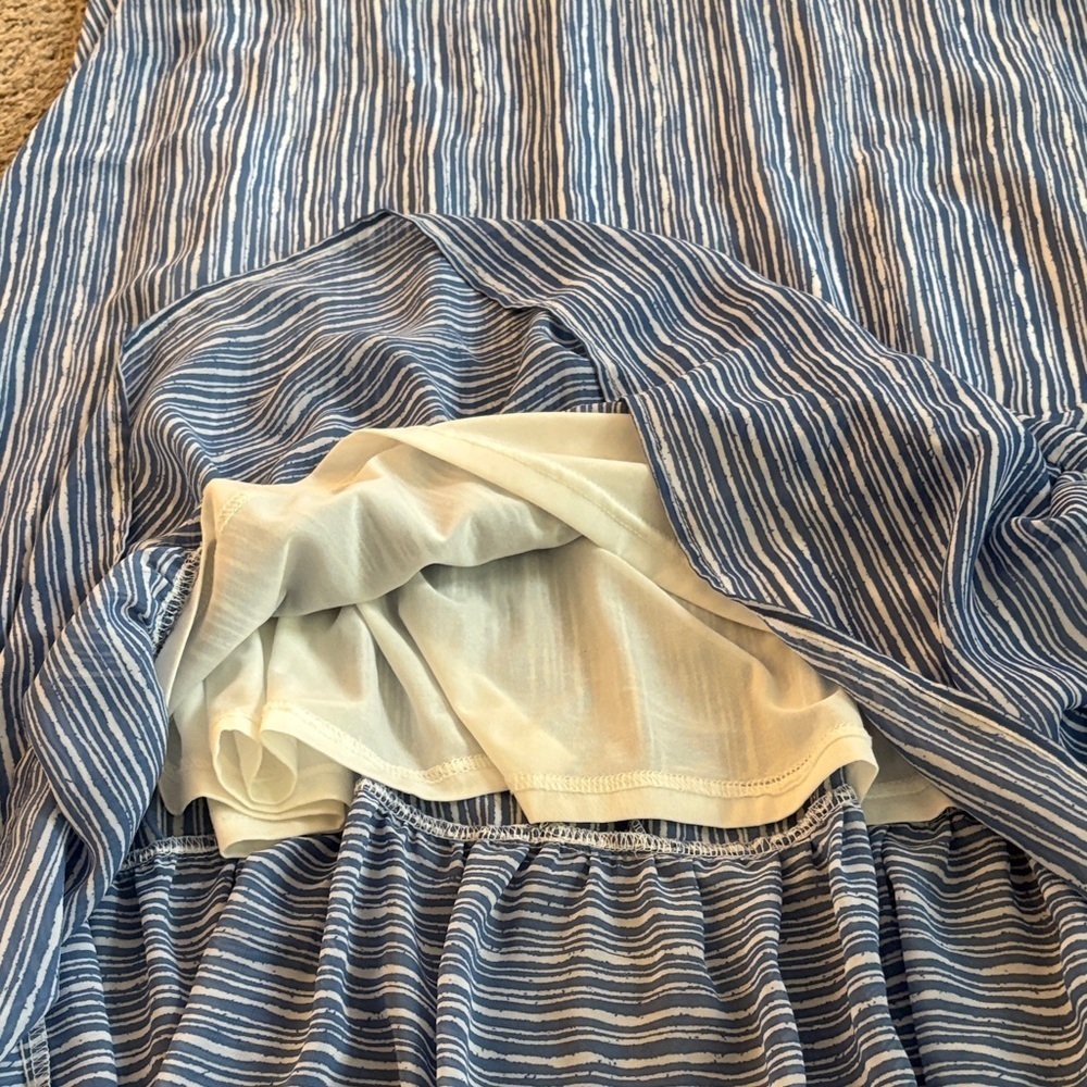 Mud Pie Blue and White Striped Chiffon Dress - Picture 5 of 8